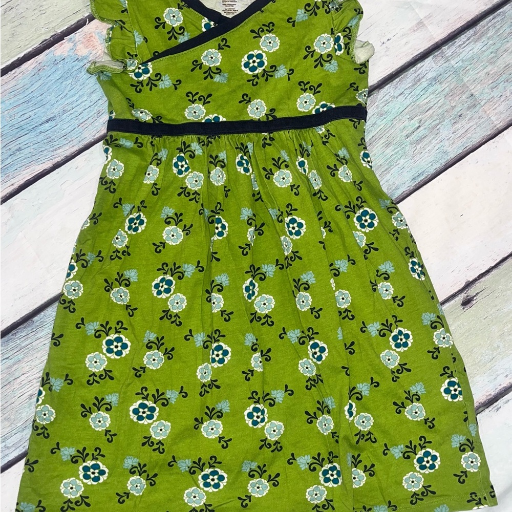 Tea Collection Green floral dress size 7